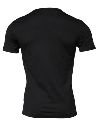 Dolce &amp; Gabbana Black Cotton Crew Neck Short Sleeves T-shirt