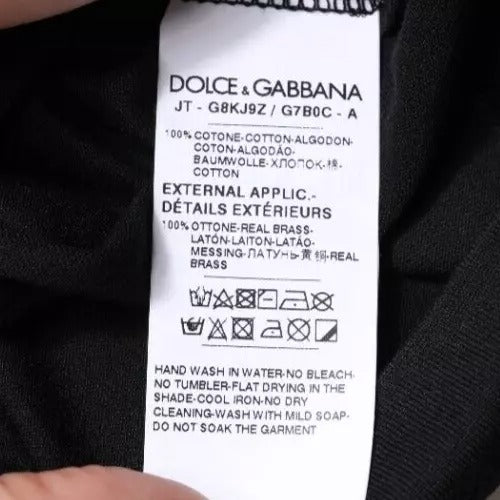Dolce &amp; Gabbana Black Cotton Crew Neck Short Sleeves T-shirt