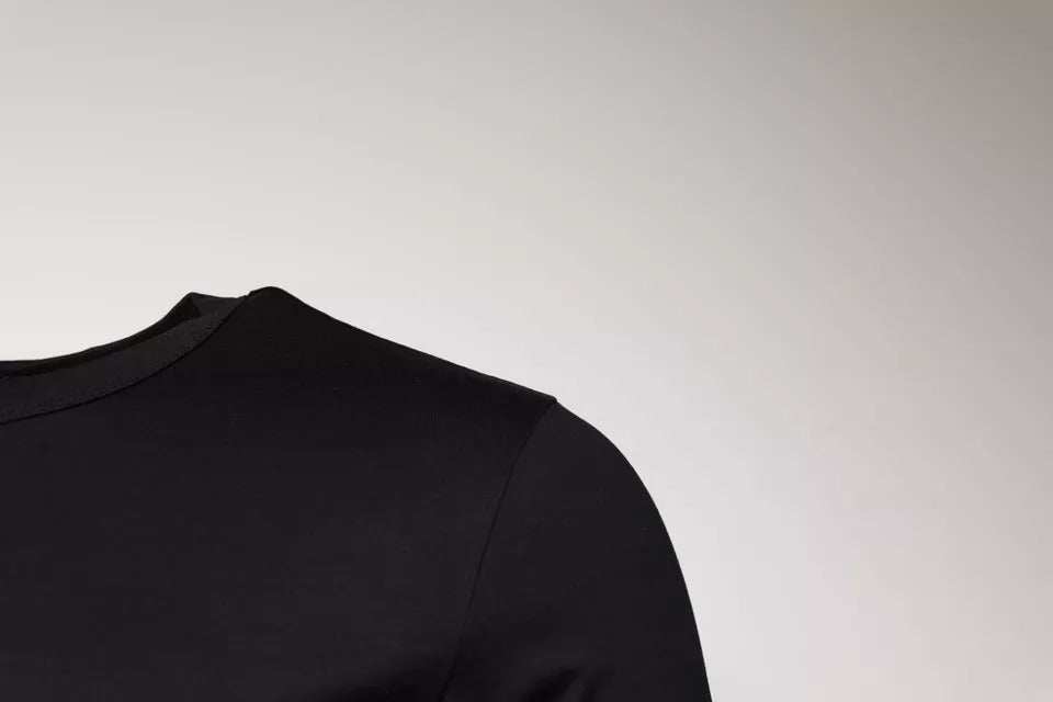 Dolce &amp; Gabbana Black Cotton Crew Neck Short Sleeves T-shirt