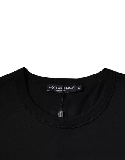 Dolce &amp; Gabbana Black Cotton Crew Neck Short Sleeves T-shirt