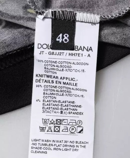 Camiseta negra de cuello redondo Dolce &amp; Gabbana "Año del Cerdo 2019"
