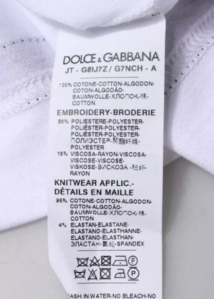 Dolce &amp; Gabbana White Jersey Crew Neck Short Sleeves T-shirt