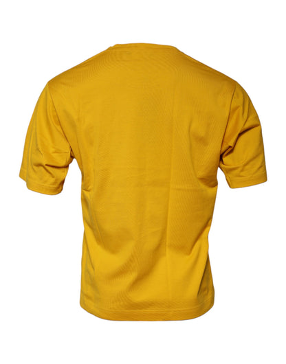 Dolce &amp; Gabbana Dark Yellow Logo Crew Neck Short Sleeves T-shirt