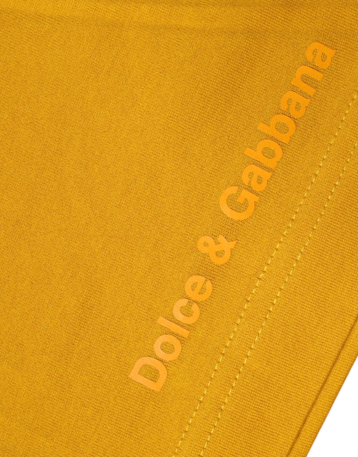 Dolce &amp; Gabbana Dark Yellow Logo Crew Neck Short Sleeves T-shirt