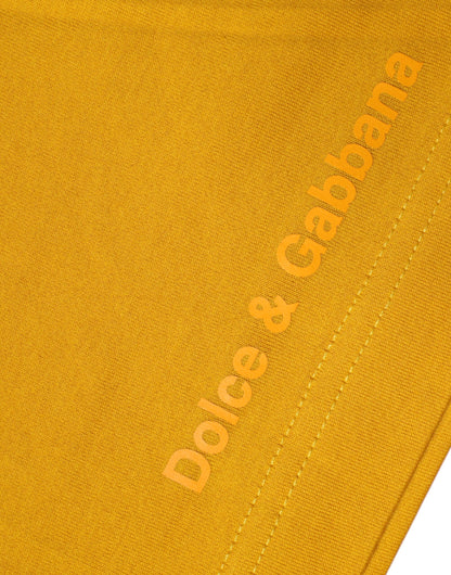 Dolce &amp; Gabbana Dark Yellow Logo Crew Neck Short Sleeves T-shirt