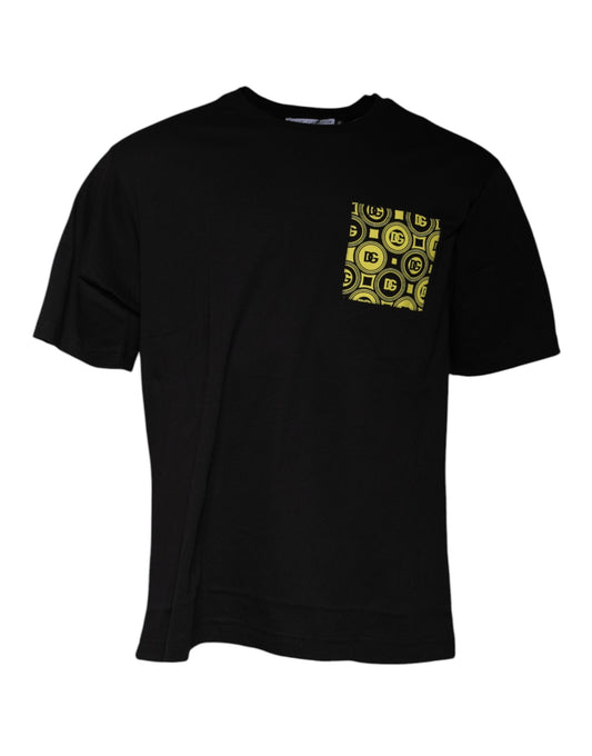 Dolce & Gabbana Black Logo Print Cotton Short Sleeve T-shirt – IT52 | XL par Dolce & Gabbana | Disponible sur Sandy Store ByNet