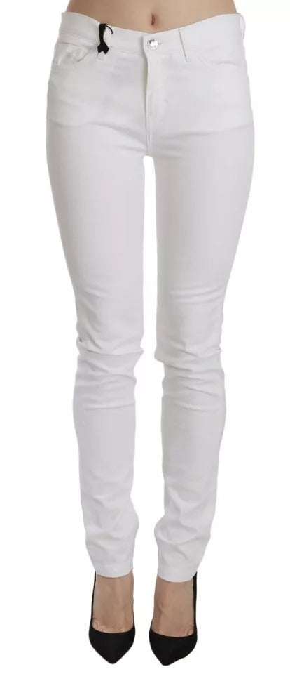 Dolce & Gabbana White Crystal Embellished Skinny Jeans – IT36 | XS par Dolce & Gabbana | Disponible sur Sandy Store ByNet