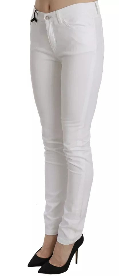 Dolce & Gabbana White Crystal Embellished Skinny Jeans – IT36 | XS par Dolce & Gabbana | Disponible sur Sandy Store ByNet