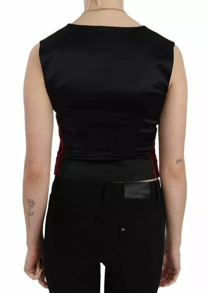 Dolce & Gabbana Red Black Stripe Vest Waistcoat Blouse Top – IT40|S par Dolce & Gabbana | Disponible sur Sandy Store ByNet