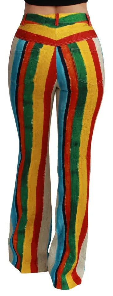 Dolce & Gabbana Multicolor Flared Riga Pittorica Pants – IT40|S par Dolce & Gabbana | Disponible sur Sandy Store ByNet