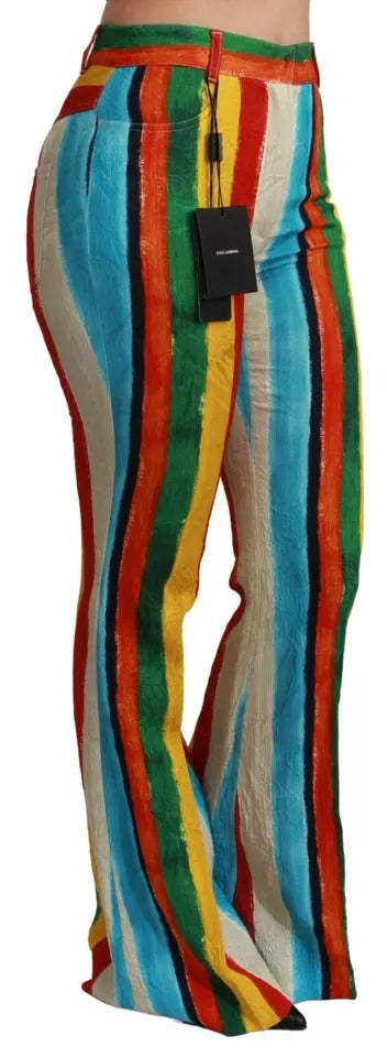 Dolce & Gabbana Multicolor Flared Riga Pittorica Pants – IT40|S par Dolce & Gabbana | Disponible sur Sandy Store ByNet