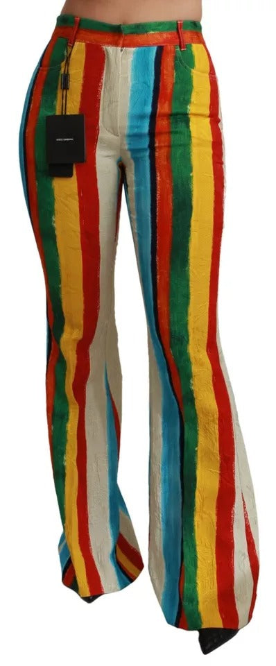Dolce & Gabbana Multicolor Flared Riga Pittorica Pants – IT40|S par Dolce & Gabbana | Disponible sur Sandy Store ByNet
