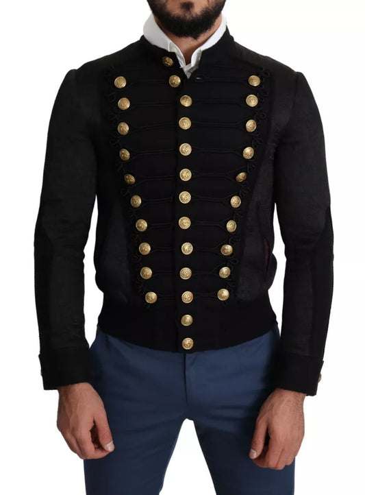 Dolce & Gabbana Black Button Embellished Military Jacket – IT44 | XS par Dolce & Gabbana | Disponible sur Sandy Store ByNet