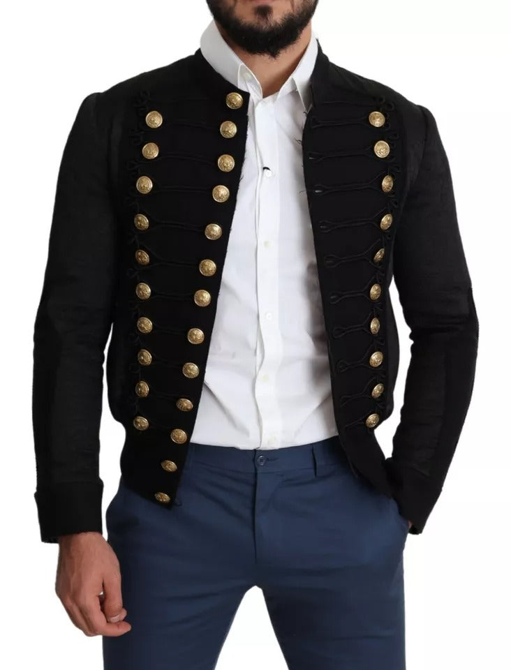 Dolce & Gabbana Black Button Embellished Military Jacket – IT44 | XS par Dolce & Gabbana | Disponible sur Sandy Store ByNet