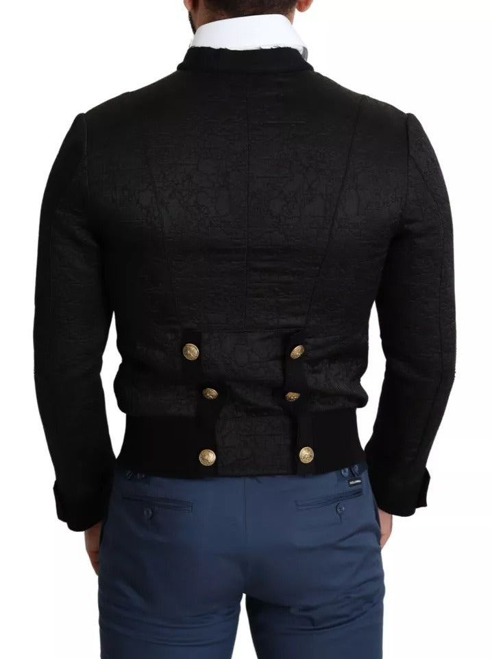 Dolce & Gabbana Black Button Embellished Military Jacket – IT44 | XS par Dolce & Gabbana | Disponible sur Sandy Store ByNet