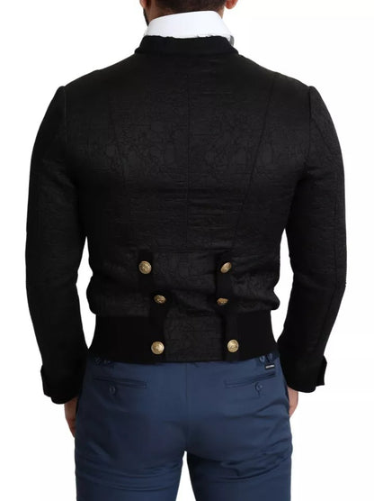 Dolce & Gabbana Black Button Embellished Military Jacket – IT44 | XS par Dolce & Gabbana | Disponible sur Sandy Store ByNet