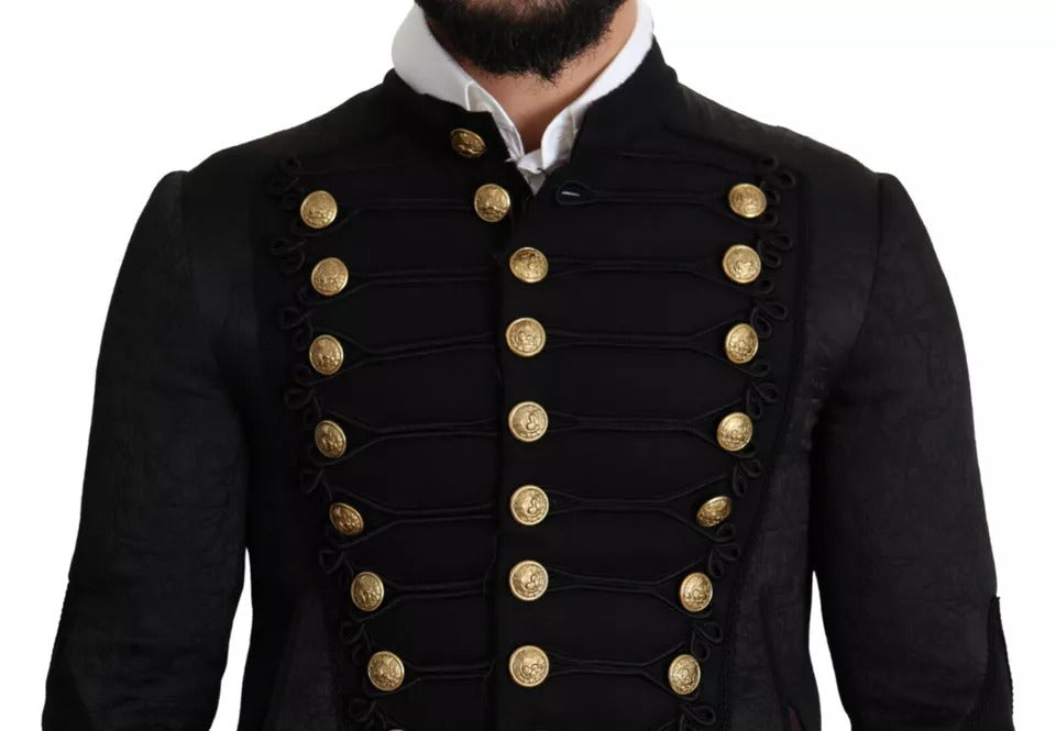 Dolce & Gabbana Black Button Embellished Military Jacket – IT44 | XS par Dolce & Gabbana | Disponible sur Sandy Store ByNet