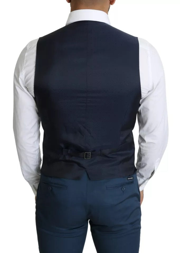 Dolce & Gabbana Navy Blue Men Formal Dress Waistcoat Vest – IT46 | S par Dolce & Gabbana | Disponible sur Sandy Store ByNet