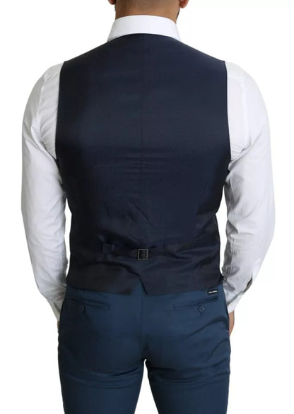 Dolce & Gabbana Navy Blue Men Formal Dress Waistcoat Vest – IT46 | S par Dolce & Gabbana | Disponible sur Sandy Store ByNet