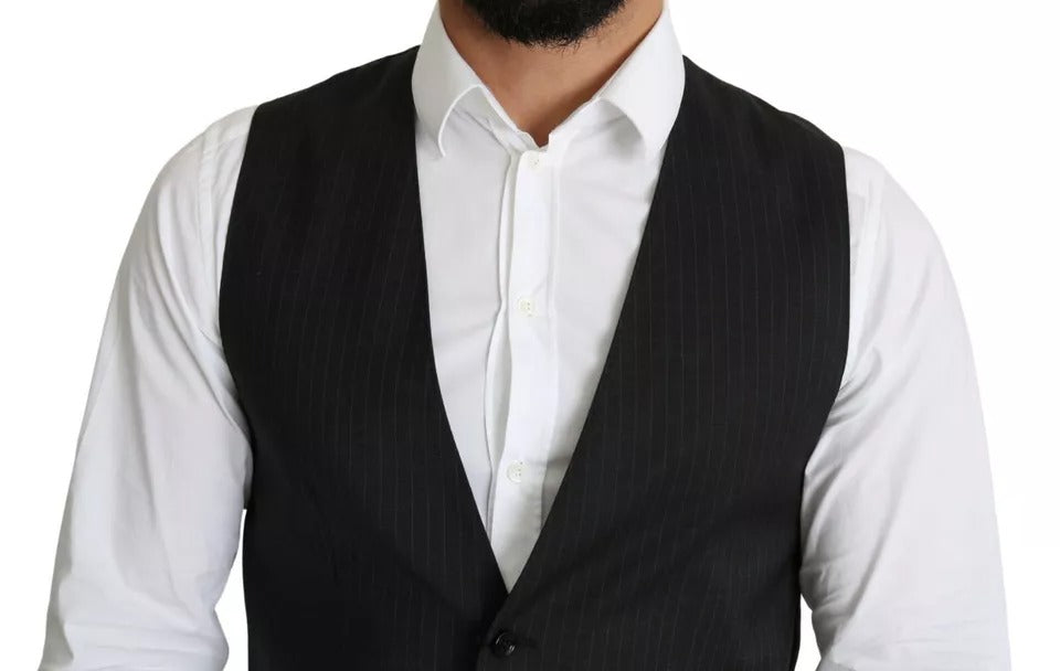 Dolce & Gabbana Black Men Formal STAFF Dress Waistcoat Vest – IT48 | M par Dolce & Gabbana | Disponible sur Sandy Store ByNet