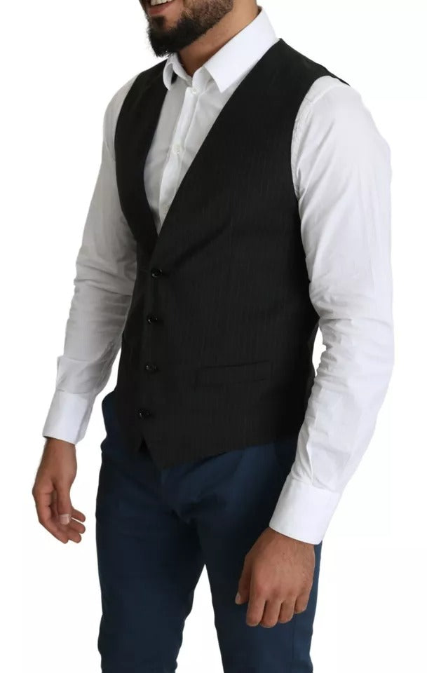 Dolce & Gabbana Black Men Formal STAFF Dress Waistcoat Vest – IT48 | M par Dolce & Gabbana | Disponible sur Sandy Store ByNet