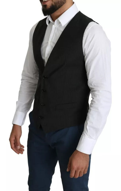 Dolce & Gabbana Black Men Formal STAFF Dress Waistcoat Vest – IT48 | M par Dolce & Gabbana | Disponible sur Sandy Store ByNet