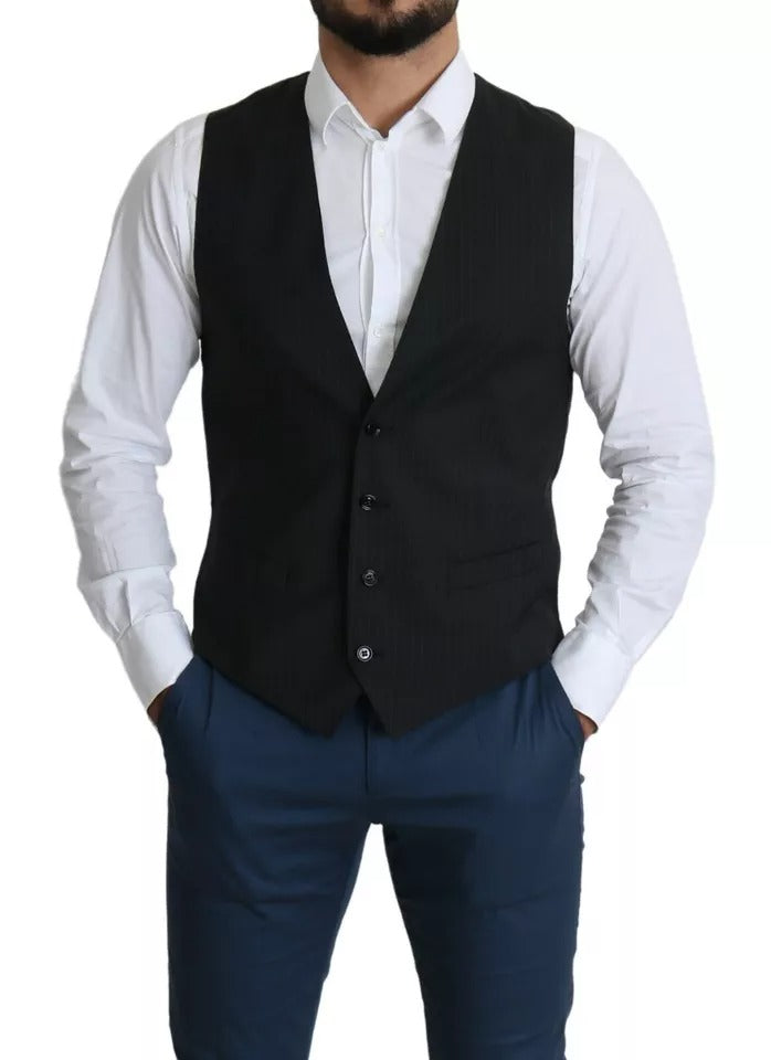 Dolce & Gabbana Black Men Formal STAFF Dress Waistcoat Vest – IT48 | M par Dolce & Gabbana | Disponible sur Sandy Store ByNet