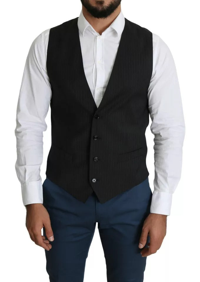 Dolce & Gabbana Black Men Formal STAFF Dress Waistcoat Vest – IT48 | M par Dolce & Gabbana | Disponible sur Sandy Store ByNet