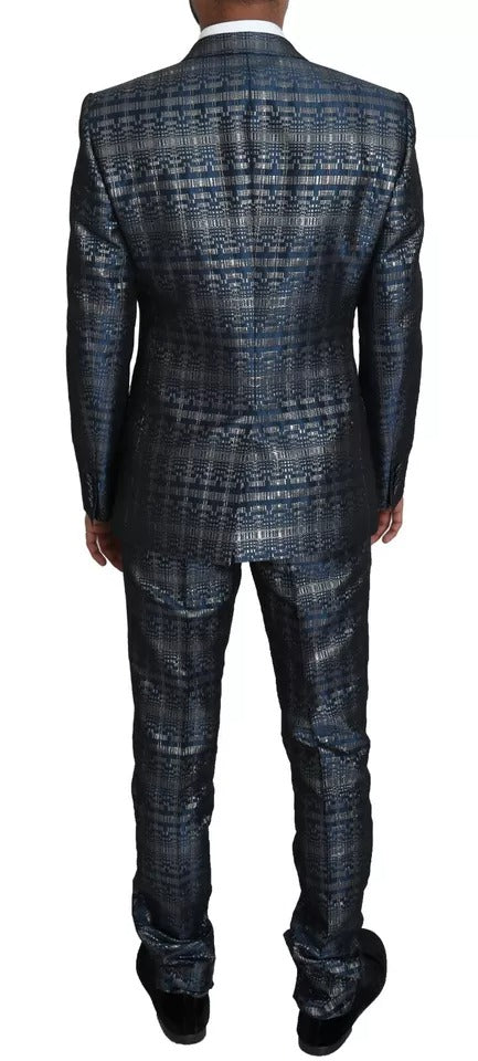 Dolce & Gabbana Blue Silver Shiny 2 Piece Slim GOLD Suit – IT46 | S par Dolce & Gabbana | Disponible sur Sandy Store ByNet