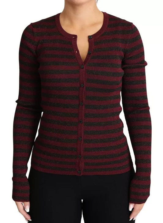 Dolce & Gabbana Black Red Striped Womens Cardigan Sweater – IT36 | XS par Dolce & Gabbana | Disponible sur Sandy Store ByNet