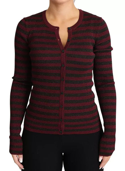 Dolce & Gabbana Black Red Striped Womens Cardigan Sweater – IT36 | XS par Dolce & Gabbana | Disponible sur Sandy Store ByNet