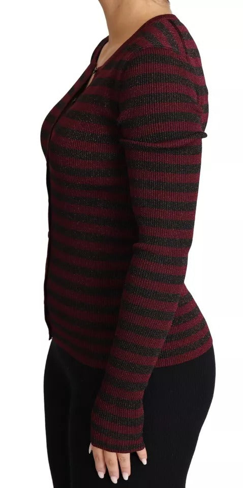 Dolce & Gabbana Black Red Striped Womens Cardigan Sweater – IT36 | XS par Dolce & Gabbana | Disponible sur Sandy Store ByNet