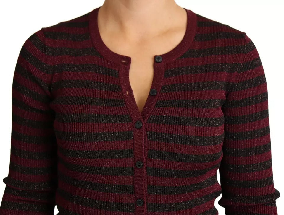 Dolce & Gabbana Black Red Striped Womens Cardigan Sweater – IT36 | XS par Dolce & Gabbana | Disponible sur Sandy Store ByNet