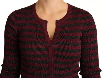 Dolce & Gabbana Black Red Striped Womens Cardigan Sweater – IT36 | XS par Dolce & Gabbana | Disponible sur Sandy Store ByNet