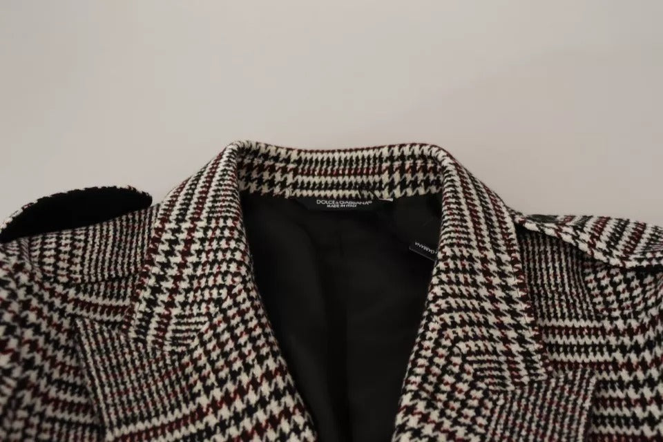 Chaqueta gabardina larga a cuadros grises de Dolce &amp; Gabbana
