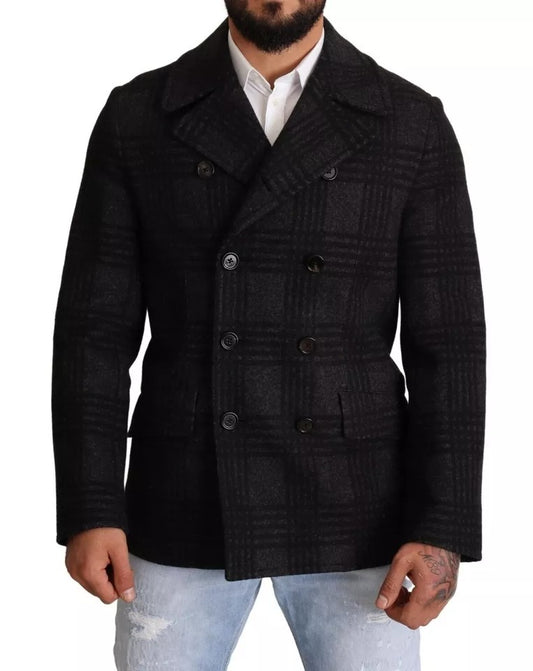 Dolce & Gabbana Black Trench Coat Check Wool Jacket – IT48 | M par Dolce & Gabbana | Disponible sur Sandy Store ByNet