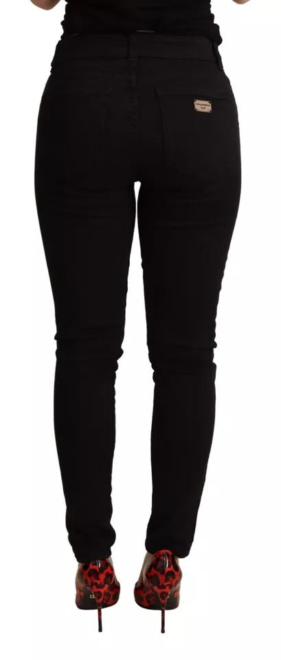 Dolce & Gabbana Black Cotton Stretch Skinny Denim Jeans – IT38 | XS par Dolce & Gabbana | Disponible sur Sandy Store ByNet