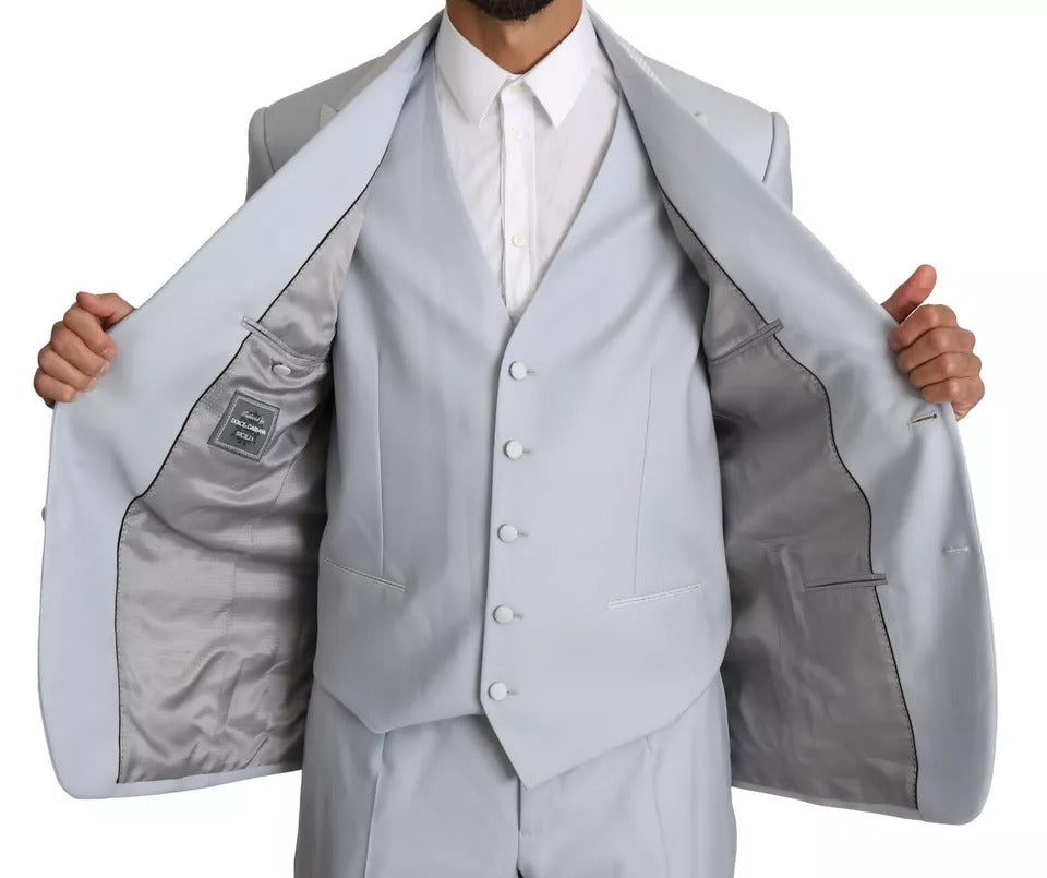 Dolce & Gabbana Light Blue SICILIA Wool 3 Piece Suit – IT52 | XL par Dolce & Gabbana | Disponible sur Sandy Store ByNet