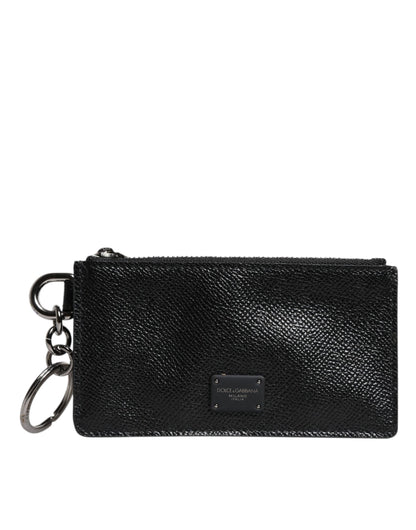 Dolce & Gabbana Black Calfskin Leather DG Logo Card Holder Wallet – par Dolce & Gabbana | Disponible sur Sandy Store ByNet