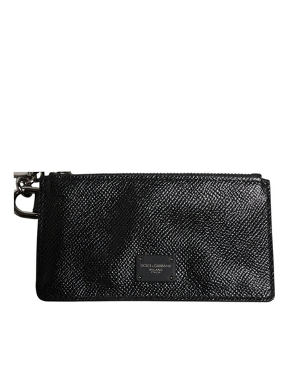 Dolce & Gabbana Black Calfskin Leather DG Logo Card Holder Wallet – par Dolce & Gabbana | Disponible sur Sandy Store ByNet