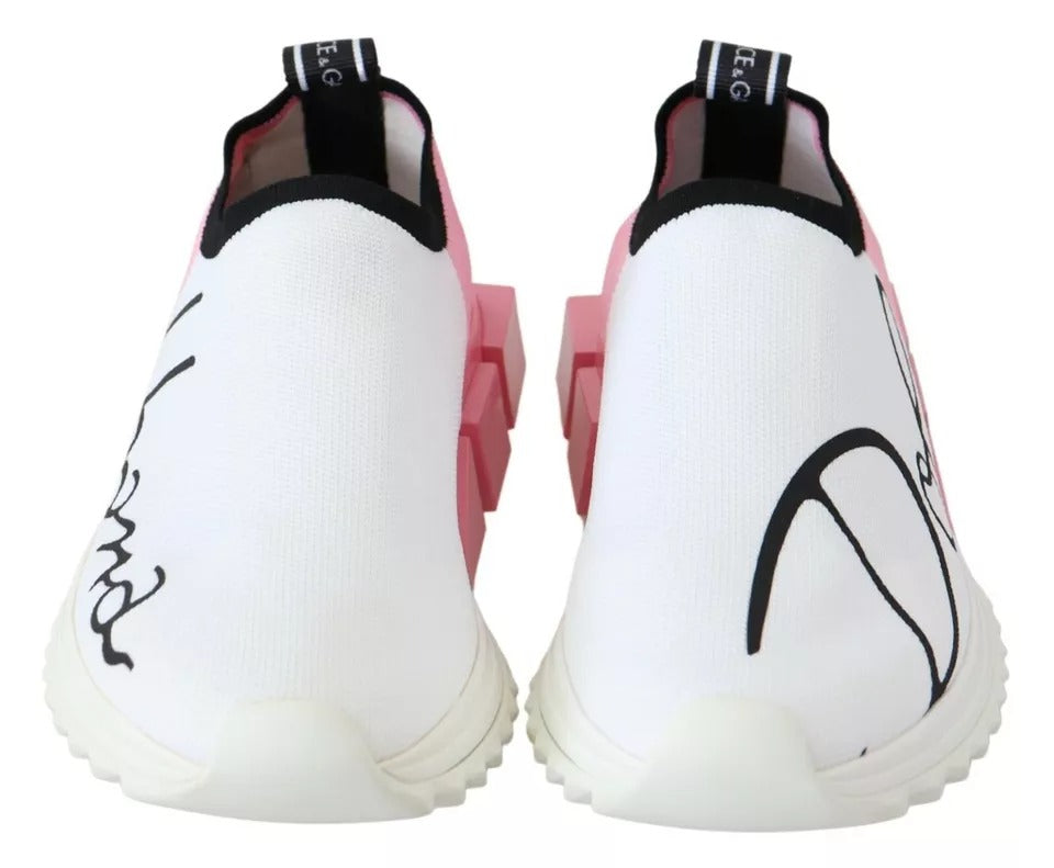 Zapatillas deportivas Dolce &amp; Gabbana Sorrento con logo rosa y blanco