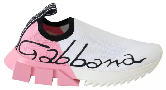 Zapatillas deportivas Dolce &amp; Gabbana Sorrento con logo rosa y blanco