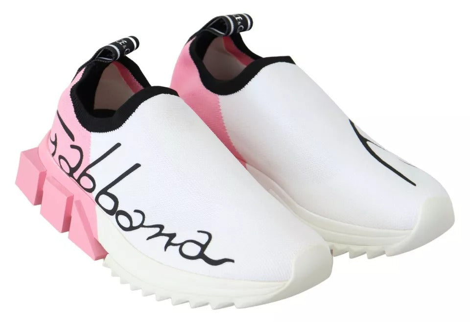 Zapatillas deportivas Dolce &amp; Gabbana Sorrento con logo rosa y blanco