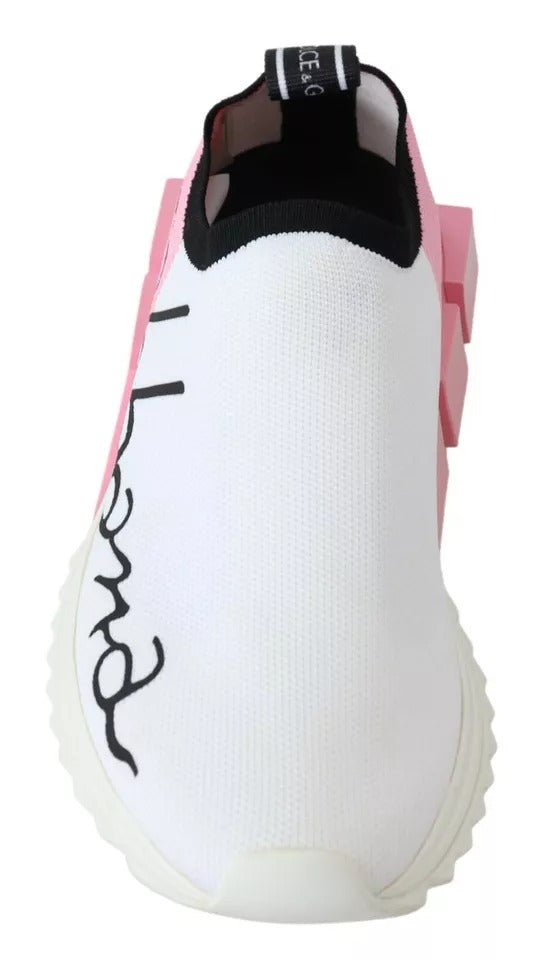 Zapatillas deportivas Dolce &amp; Gabbana Sorrento con logo rosa y blanco