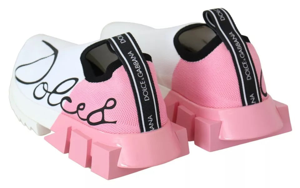 Zapatillas deportivas Dolce &amp; Gabbana Sorrento con logo rosa y blanco