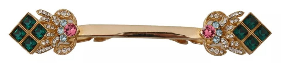Dolce &amp; Gabbana Gold Plated 925 Sterling Silver Crystal Collar Stop Brooch