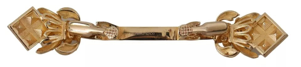 Dolce &amp; Gabbana Gold Plated 925 Sterling Silver Crystal Collar Stop Brooch