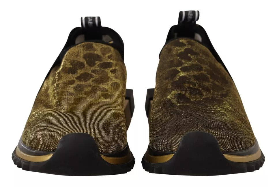 Zapatillas deportivas Dolce &amp; Gabbana Sorrento con estampado de leopardo y purpurina dorada
