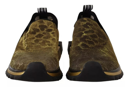 Zapatillas deportivas Dolce &amp; Gabbana Sorrento con estampado de leopardo y purpurina dorada