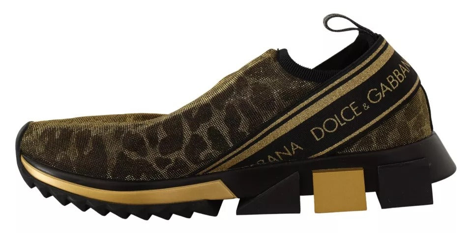 Zapatillas deportivas Dolce &amp; Gabbana Sorrento con estampado de leopardo y purpurina dorada